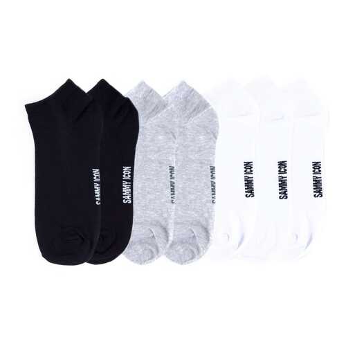 Комплект однотонных носков Sammy Icon Ankle Solid - 7 Pair Set - Black/Grey/White в Парижанка